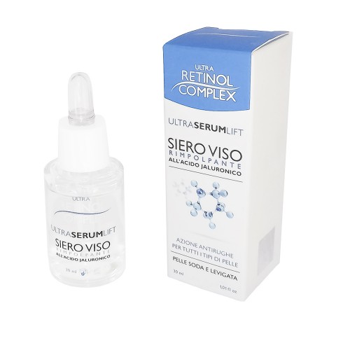 Retinol Complex - Ultra Serum Lift Siero Viso Rimpolpante All'acido Jaluronico Azione Antirughe Per Tutti I Tipi Di Pelle 30ml